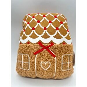 New Women Owned Gingerbread House Pillow Plush Holiday Christmas Decor 11.5"x11"